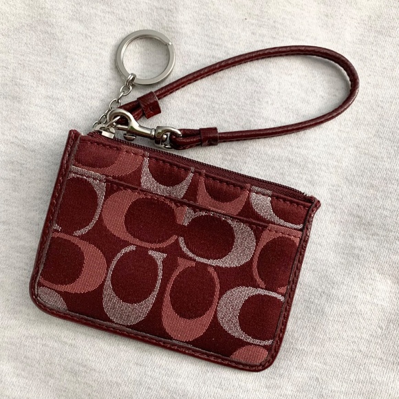 Coach Skinny ID wristlet wallet SV/Red Multi F48296 - Picture 2 of 5